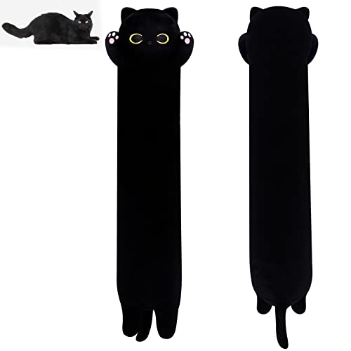 MUFEIRUO Lange Katze Kuscheltier Katzen Plüsch, Stofftiere Katzen Schwarze Plüsch Kissen, Stofftier Katze Geschenk Plüschkissen Weihnachten Geburtstagsfeier Geschenk MUFEIRUO Lange Katze Kuscheltier Katzen Plüsch, Stofftiere Katzen Schwarze Plüsch Kissen, Stofftier Katze Geschenk Plüschkissen Weihnachten Geburtstagsfeier Geschenk von MUFEIRUO