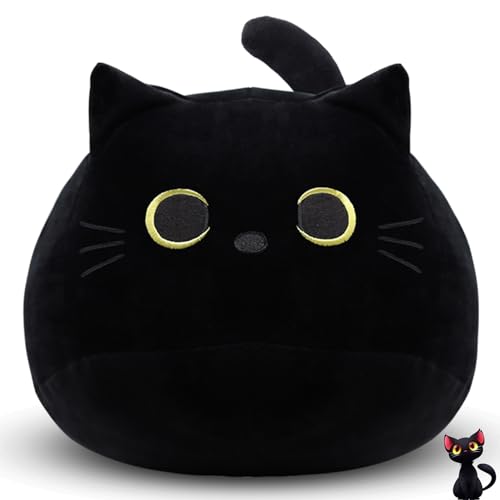 MUFEIRUO Plüschkissen mit schwarzer Katze, 30 cm, Plüschtier für Jungen, Mädchen, Kawaii-Kätzchen, Plüsch für Jungen, Mädchen, Kinder MUFEIRUO Plüschkissen mit schwarzer Katze, 30 cm, Plüschtier für Jungen, Mädchen, Kawaii-Kätzchen, Plüsch für Jungen, Mädchen, Kinder von MUFEIRUO