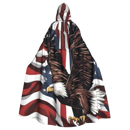 MUFLVDX Adler mit USA-Flagge, Uni, Kapuzenmantel, Umhang, Halloween, cooles Cosplay, Hexenkostüm, Erwachsene, Umhang, Party-Umhang MUFLVDX Adler mit USA-Flagge, Uni, Kapuzenmantel, Umhang, Halloween, cooles Cosplay, Hexenkostüm, Erwachsene, Umhang, Party-Umhang von MUFLVDX