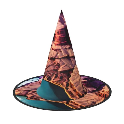 MUFLVDX Beauty Grand Canyon Print Halloween Hexenhut Erwachsene Halloween Hut Kostüme Hexen Hüte Halloween Dekor Party von MUFLVDX