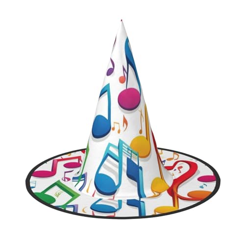 MUFLVDX Bunte Musiknoten Druck Halloween Hexenhut Erwachsene Halloween Hut Kostüme Hexenhüte Halloween Dekor Party MUFLVDX Bunte Musiknoten Druck Halloween Hexenhut Erwachsene Halloween Hut Kostüme Hexenhüte Halloween Dekor Party von MUFLVDX