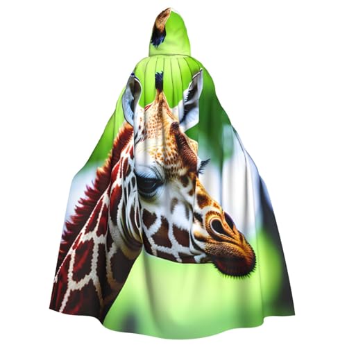 MUFLVDX Cartoon-Giraffen-Umhang, Uni, mit Kapuze, Halloween, cooles Cosplay, Hexenkostüm, Erwachsenenumhang, Party-Umhang MUFLVDX Cartoon-Giraffen-Umhang, Uni, mit Kapuze, Halloween, cooles Cosplay, Hexenkostüm, Erwachsenenumhang, Party-Umhang von MUFLVDX
