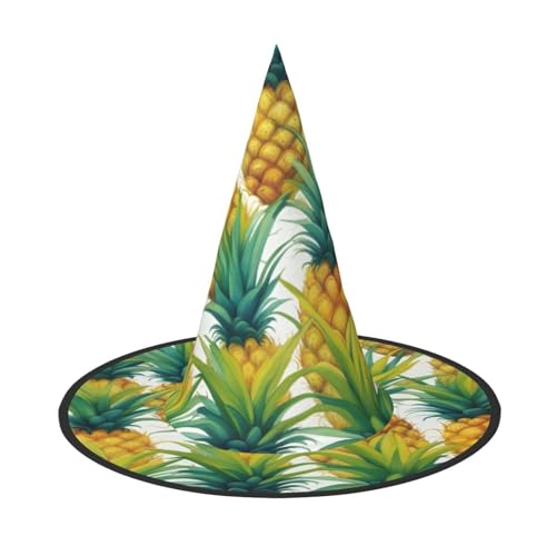 MUFLVDX Exotischer tropischer Ananas-Druck, Halloween-Hexenhut, Erwachsene, Halloween-Hut, Kostüme, Hexenhüte, Halloween-Dekoration, Party MUFLVDX Exotischer tropischer Ananas-Druck, Halloween-Hexenhut, Erwachsene, Halloween-Hut, Kostüme, Hexenhüte, Halloween-Dekoration, Party von MUFLVDX