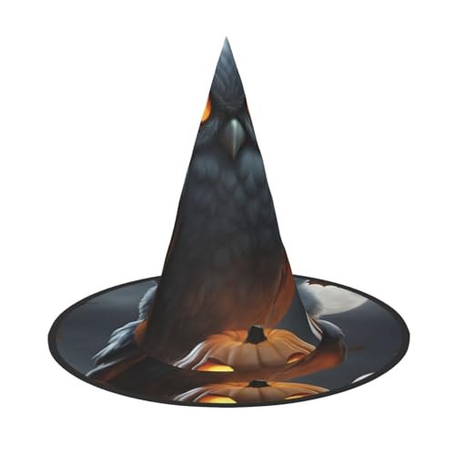 MUFLVDX Halloween Eule Geist Kürbis Druck Halloween Hexenhut Erwachsene Halloween Hut Kostüme Hexen Hüte Dekor Party von MUFLVDX