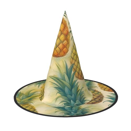 MUFLVDX Halloween-Hexenhut mit Ananas-Aufdruck, für Erwachsene, Halloween-Kostüme, Hexenhüte, Dekoration, Party MUFLVDX Halloween-Hexenhut mit Ananas-Aufdruck, für Erwachsene, Halloween-Kostüme, Hexenhüte, Dekoration, Party von MUFLVDX