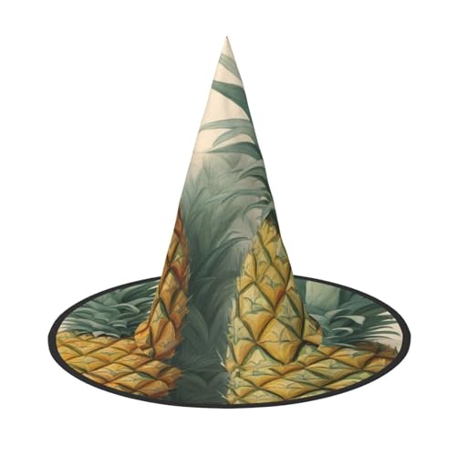 MUFLVDX Halloween-Hexenhut mit Ananas-Aufdruck, für Erwachsene, Halloween-Kostüme, Hexenhüte, Halloween-Dekoration, Party MUFLVDX Halloween-Hexenhut mit Ananas-Aufdruck, für Erwachsene, Halloween-Kostüme, Hexenhüte, Halloween-Dekoration, Party von MUFLVDX