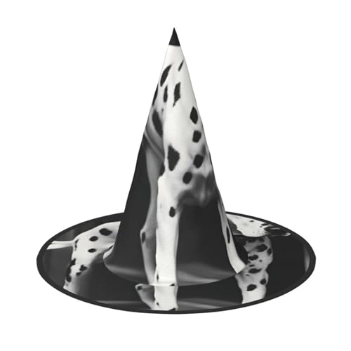 MUFLVDX Halloween-Hexenhut mit Dalmatiner-Druck, Erwachsene, Halloween-Kostüme, Hexenhüte, Halloween-Dekoration, Party MUFLVDX Halloween-Hexenhut mit Dalmatiner-Druck, Erwachsene, Halloween-Kostüme, Hexenhüte, Halloween-Dekoration, Party von MUFLVDX