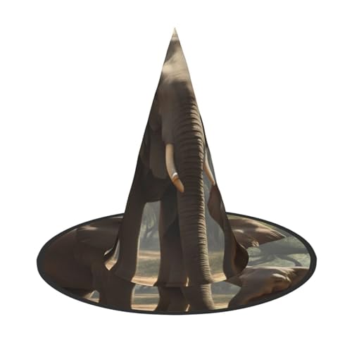 MUFLVDX Halloween-Hexenhut mit Elefantenaufdruck, Erwachsenenhut, Kostüme, Hexenhüte, Halloween-Dekoration, Party MUFLVDX Halloween-Hexenhut mit Elefantenaufdruck, Erwachsenenhut, Kostüme, Hexenhüte, Halloween-Dekoration, Party von MUFLVDX