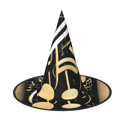 MUFLVDX Halloween-Hexenhut mit Musikdruck, für Erwachsene, Halloween-Kostüme, Hexenhüte, Halloween-Dekoration, Party MUFLVDX Halloween-Hexenhut mit Musikdruck, für Erwachsene, Halloween-Kostüme, Hexenhüte, Halloween-Dekoration, Party von MUFLVDX
