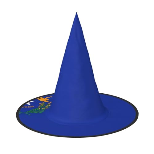 MUFLVDX Halloween-Hexenhut mit Nevada-Flagge, für Erwachsene, Halloween-Kostüme, Hexenhüte, Dekoration, Party MUFLVDX Halloween-Hexenhut mit Nevada-Flagge, für Erwachsene, Halloween-Kostüme, Hexenhüte, Dekoration, Party von MUFLVDX