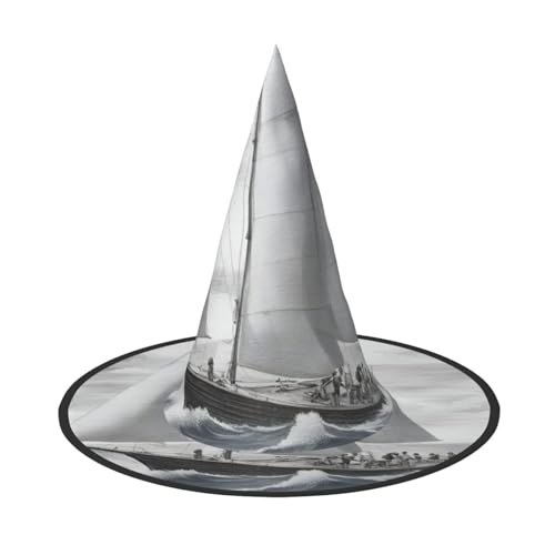 MUFLVDX Halloween-Hexenhut mit Ozeansegel-Druck, für Erwachsene, Halloween-Kostüme, Hexenhüte, Dekoration, Party MUFLVDX Halloween-Hexenhut mit Ozeansegel-Druck, für Erwachsene, Halloween-Kostüme, Hexenhüte, Dekoration, Party von MUFLVDX