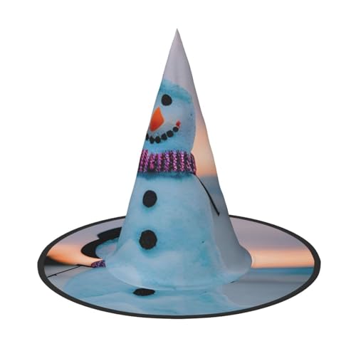 MUFLVDX Halloween-Hexenhut mit Schneemann-Druck, für Erwachsene, Halloween-Kostüme, Hexenhüte, Dekoration, Party MUFLVDX Halloween-Hexenhut mit Schneemann-Druck, für Erwachsene, Halloween-Kostüme, Hexenhüte, Dekoration, Party von MUFLVDX