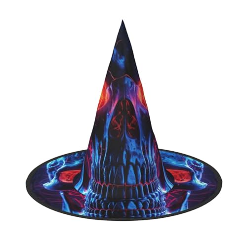 MUFLVDX Halloween-Hexenhut mit Totenkopf-Druck, für Erwachsene, Halloween-Kostüme, Hexenhüte, Halloween-Dekoration, Party MUFLVDX Halloween-Hexenhut mit Totenkopf-Druck, für Erwachsene, Halloween-Kostüme, Hexenhüte, Halloween-Dekoration, Party von MUFLVDX