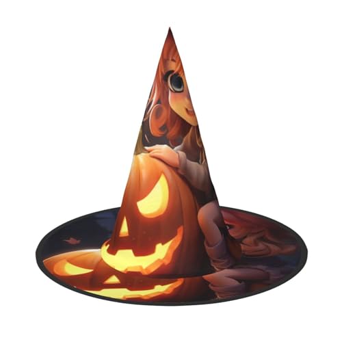 MUFLVDX Halloween-Hexenhut mit süßem Kürbis-Druck, Halloween-Hexenhut, Kostüme, Hexenhüte, Halloween-Dekoration, Party MUFLVDX Halloween-Hexenhut mit süßem Kürbis-Druck, Halloween-Hexenhut, Kostüme, Hexenhüte, Halloween-Dekoration, Party von MUFLVDX
