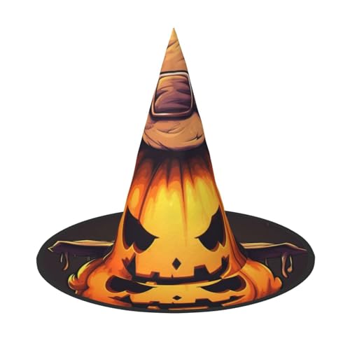 MUFLVDX Halloween-Hexenhut mit süßem Kürbis-Druck, für Erwachsene, Halloween-Kostüme, Hexenhüte, Dekoration, Party MUFLVDX Halloween-Hexenhut mit süßem Kürbis-Druck, für Erwachsene, Halloween-Kostüme, Hexenhüte, Dekoration, Party von MUFLVDX