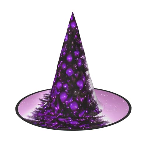 MUFLVDX Halloween-Hexenhut mit violettem Weihnachtsbaum-Druck, für Erwachsene, Halloween-Kostüme, Hexenhüte, Dekoration, Party MUFLVDX Halloween-Hexenhut mit violettem Weihnachtsbaum-Druck, für Erwachsene, Halloween-Kostüme, Hexenhüte, Dekoration, Party von MUFLVDX