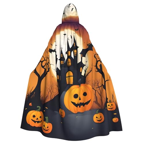 MUFLVDX Happy-Halloween-Vector Uni-Kapuzenmantel, Umhang, Halloween, cooles Cosplay, Hexenkostüm, Erwachsene, Umhang, Party-Umhang von MUFLVDX