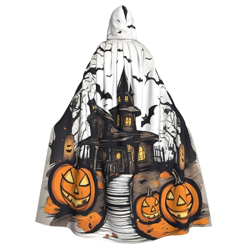 MUFLVDX Happy-Halloween-Vector Uni-Kapuzenmantel, Umhang, Halloween, cooles Cosplay, Hexenkostüm, Erwachsene, Umhang, Party-Umhang von MUFLVDX