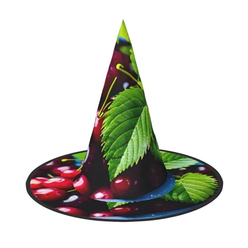 MUFLVDX Hexenhut für Erwachsene, Motiv: Eimer mit Kirschen, Halloween-Hut, Kostüme, Hexenhüte, Dekoration, Party MUFLVDX Hexenhut für Erwachsene, Motiv: Eimer mit Kirschen, Halloween-Hut, Kostüme, Hexenhüte, Dekoration, Party von MUFLVDX