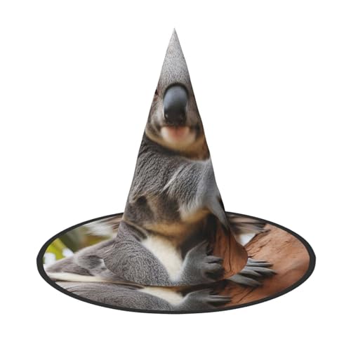 MUFLVDX Hexenhut mit Koala-Druck, Halloween-Hexenhut, Erwachsene, Halloween, Kostüm, Hexenhüte, Halloween-Dekoration, Party MUFLVDX Hexenhut mit Koala-Druck, Halloween-Hexenhut, Erwachsene, Halloween, Kostüm, Hexenhüte, Halloween-Dekoration, Party von MUFLVDX