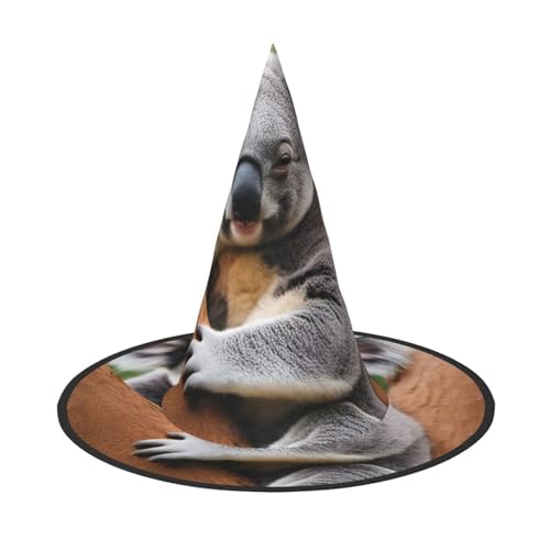 MUFLVDX Hexenhut mit Koala-Druck, Halloween-Hexenhut, Erwachsene, Halloween, Kostüm, Hexenhüte, Halloween-Dekoration, Party MUFLVDX Hexenhut mit Koala-Druck, Halloween-Hexenhut, Erwachsene, Halloween, Kostüm, Hexenhüte, Halloween-Dekoration, Party von MUFLVDX