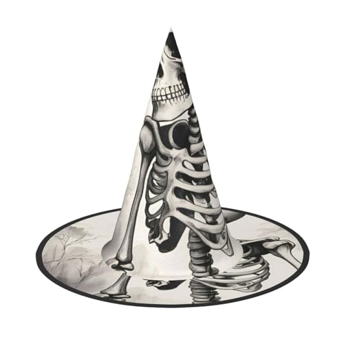 MUFLVDX Interessanter Skelett-Druck, Halloween-Hexenhut, Erwachsene, Halloweenhut, Kostüme, Hexenhüte, Halloween-Dekoration, Party MUFLVDX Interessanter Skelett-Druck, Halloween-Hexenhut, Erwachsene, Halloweenhut, Kostüme, Hexenhüte, Halloween-Dekoration, Party von MUFLVDX