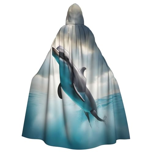 MUFLVDX Lustiger Delfin, der dich ansieht, Uni, Kapuzenmantel, Umhang, Halloween, cooles Cosplay, Hexenkostüm, Erwachsenenumhang, Party-Umhang MUFLVDX Lustiger Delfin, der dich ansieht, Uni, Kapuzenmantel, Umhang, Halloween, cooles Cosplay, Hexenkostüm, Erwachsenenumhang, Party-Umhang von MUFLVDX
