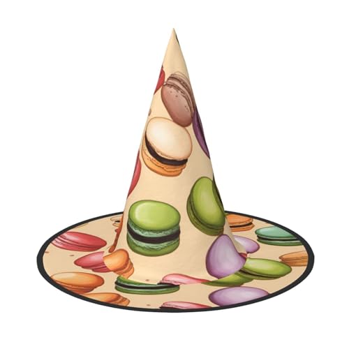 MUFLVDX Macaron Keks Geschmack Halloween Hexenhut Erwachsene Halloween Hut Kostüme Hexen Hüte Halloween Dekor Party von MUFLVDX