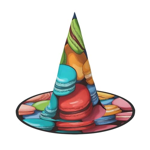 MUFLVDX Macaron Keks Geschmack Halloween Hexenhut Erwachsene Halloween Hut Kostüme Hexen Hüte Halloween Dekor Party von MUFLVDX