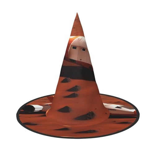 MUFLVDX Mars Planet Print Halloween Hexenhut Erwachsene Halloween Hut Kostüme Hexen Hüte Dekor Party von MUFLVDX