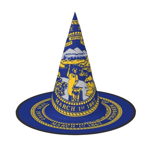 MUFLVDX Nebraska-Flaggen-Druck, Halloween-Hexenhut, Erwachsene, Halloweenhut, Kostüme, Hexenhüte, Dekoration, Party MUFLVDX Nebraska-Flaggen-Druck, Halloween-Hexenhut, Erwachsene, Halloweenhut, Kostüme, Hexenhüte, Dekoration, Party von MUFLVDX