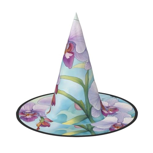 MUFLVDX Orchidee, Blume, Schmetterling, weich, frisch, Frühlingsdruck, Halloween, Hexenhut, Erwachsene, Halloween, Kostüm, Hexenhut, Halloween-Dekoration, Party MUFLVDX Orchidee, Blume, Schmetterling, weich, frisch, Frühlingsdruck, Halloween, Hexenhut, Erwachsene, Halloween, Kostüm, Hexenhut, Halloween-Dekoration, Party von MUFLVDX