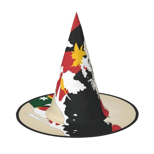 MUFLVDX Papua-Neuguinea-Flagge, Kartendruck, Halloween-Hexenhut, Erwachsene, Halloweenhut, Kostüme, Hexenhüte, Dekoration, Party MUFLVDX Papua-Neuguinea-Flagge, Kartendruck, Halloween-Hexenhut, Erwachsene, Halloweenhut, Kostüme, Hexenhüte, Dekoration, Party von MUFLVDX