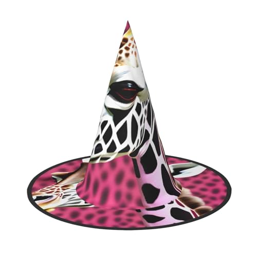 MUFLVDX Rosa Giraffen-Texturdruck, Halloween-Hexenhut, Erwachsene, Halloween-Kostüme, Hexenhüte, Halloween-Dekoration, Party MUFLVDX Rosa Giraffen-Texturdruck, Halloween-Hexenhut, Erwachsene, Halloween-Kostüme, Hexenhüte, Halloween-Dekoration, Party von MUFLVDX