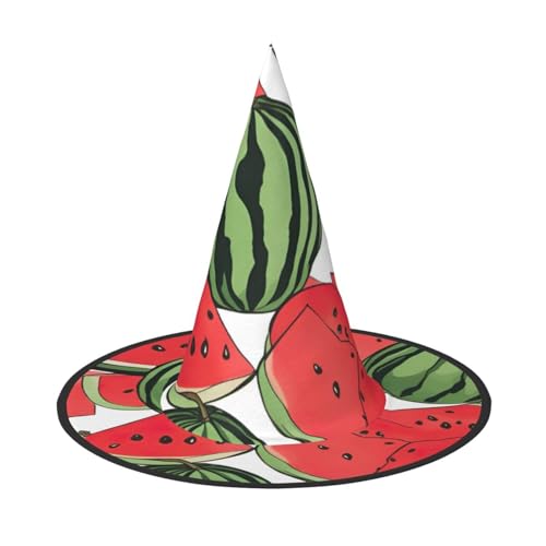 MUFLVDX Roter Wassermelonen-Druck, Halloween-Hexenhut, Erwachsene, Halloween-Kostüme, Hexenhüte, Halloween-Dekoration, Party MUFLVDX Roter Wassermelonen-Druck, Halloween-Hexenhut, Erwachsene, Halloween-Kostüme, Hexenhüte, Halloween-Dekoration, Party von MUFLVDX
