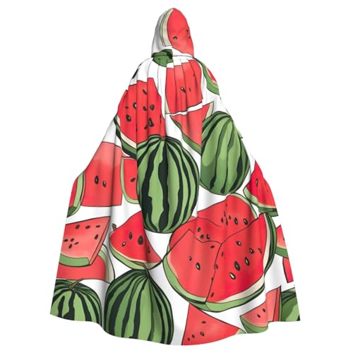 MUFLVDX Roter Wassermelonen-Umhang, Uni, mit Kapuze, Halloween, cooles Cosplay, Hexenkostüm, Erwachsene, Umhang, Party-Umhang MUFLVDX Roter Wassermelonen-Umhang, Uni, mit Kapuze, Halloween, cooles Cosplay, Hexenkostüm, Erwachsene, Umhang, Party-Umhang von MUFLVDX