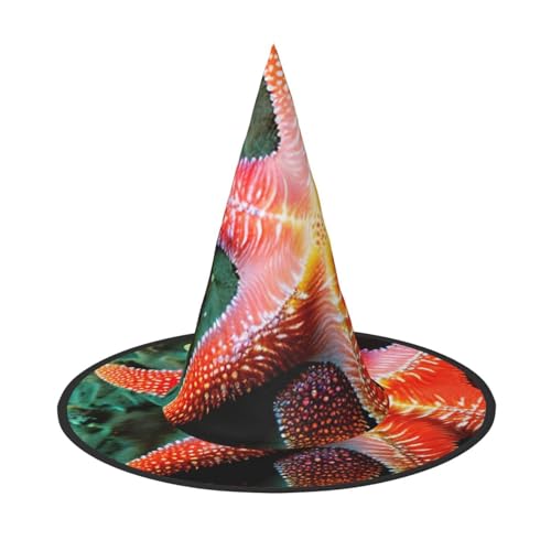 MUFLVDX Seestern-Druck, Halloween-Hexenhut, Erwachsene, Halloweenhut, Kostüme, Hexenhüte, Dekoration, Party MUFLVDX Seestern-Druck, Halloween-Hexenhut, Erwachsene, Halloweenhut, Kostüme, Hexenhüte, Dekoration, Party von MUFLVDX