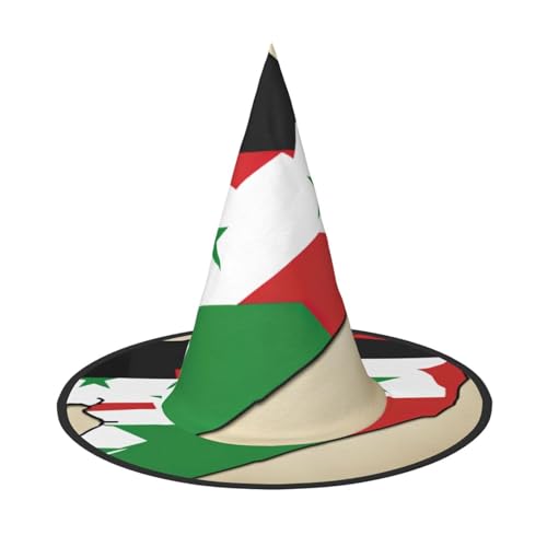 MUFLVDX Syrische Arabische Republik Flagge Karte Druck Halloween Hexenhut Erwachsene Halloween Hut Kostüme Hexen Hüte Dekor Party MUFLVDX Syrische Arabische Republik Flagge Karte Druck Halloween Hexenhut Erwachsene Halloween Hut Kostüme Hexen Hüte Dekor Party von MUFLVDX