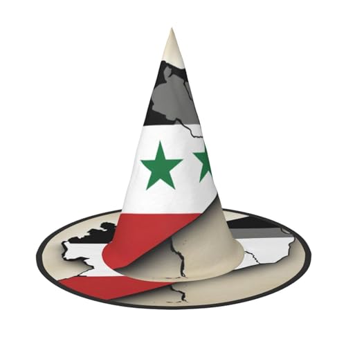 MUFLVDX Syrische Arabische Republik Flagge Karte Druck Halloween Hexenhut Erwachsene Halloween Hut Kostüme Hexen Hüte Dekor Party MUFLVDX Syrische Arabische Republik Flagge Karte Druck Halloween Hexenhut Erwachsene Halloween Hut Kostüme Hexen Hüte Dekor Party von MUFLVDX