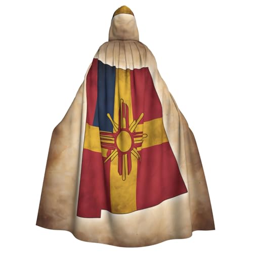MUFLVDX Umhang mit einfacher Flagge, Motiv: New Mexiko, Uni, mit Kapuze, Halloween, cooles Cosplay, Hexenkostüm, Erwachsenenumhang, Party-Umhang von MUFLVDX