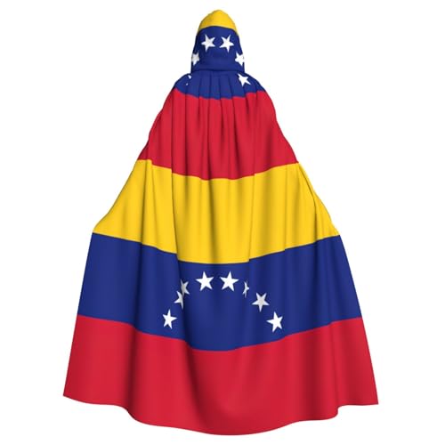 MUFLVDX Uni-Kapuzenmantel mit Flagge von Venezuela, Halloween, cooles Cosplay, Hexenkostüm, Erwachsenenumhang, Party-Umhang von MUFLVDX