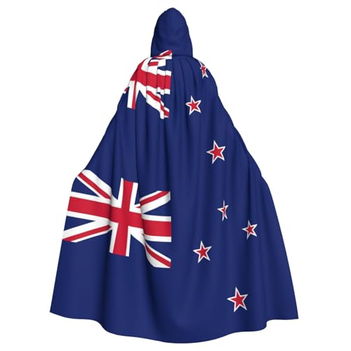 MUFLVDX Uni Kapuzenmantel mit Neuseeland-Flagge, Halloween, cooles Cosplay, Hexenkostüm, Erwachsenenumhang, Party-Umhang von MUFLVDX