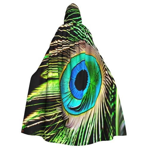 MUFLVDX Uni Kapuzenmantel mit Pfauenfeder, für Halloween, cooles Cosplay, Hexenkostüm, Erwachsene, Umhang, Party-Umhang MUFLVDX Uni Kapuzenmantel mit Pfauenfeder, für Halloween, cooles Cosplay, Hexenkostüm, Erwachsene, Umhang, Party-Umhang von MUFLVDX