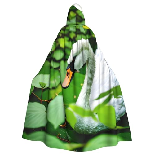 MUFLVDX Uni Kapuzenmantel mit Schwanenblättern, Halloween, cooles Cosplay, Hexenkostüm, Erwachsene, Umhang, Party-Umhang MUFLVDX Uni Kapuzenmantel mit Schwanenblättern, Halloween, cooles Cosplay, Hexenkostüm, Erwachsene, Umhang, Party-Umhang von MUFLVDX