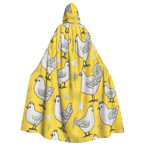 MUFLVDX Uni Kapuzenmantel mit gelbem Huhn, Halloween, cooles Cosplay, Hexenkostüm, Erwachsenenumhang, Party-Umhang MUFLVDX Uni Kapuzenmantel mit gelbem Huhn, Halloween, cooles Cosplay, Hexenkostüm, Erwachsenenumhang, Party-Umhang von MUFLVDX