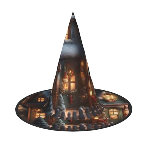 MUFLVDX Weihnachtsdorfhaus Druck Halloween Hexenhut Erwachsene Halloween Hut Kostüme Hexen Hüte Halloween Dekor Party MUFLVDX Weihnachtsdorfhaus Druck Halloween Hexenhut Erwachsene Halloween Hut Kostüme Hexen Hüte Halloween Dekor Party von MUFLVDX