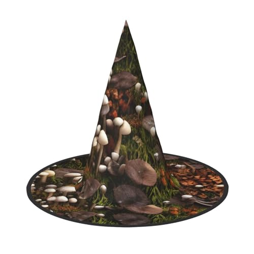 MUFLVDX Wilder Pilz Druck Halloween Hexenhut Erwachsene Halloween Hut Kostüme Hexen Hüte Dekor Party von MUFLVDX