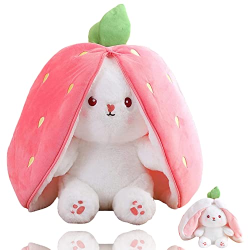 MUGAIXDV Osterhase Plüschtier, 18cm/25cm/35cm Hide and Seek Bunny, Osterhasen Stofftier, Easter Bunny Stuffed Animal, Karotten Erdbeer Häschen Kissen Plüschtier, für Osterparty Dekorationen MUGAIXDV Osterhase Plüschtier, 18cm/25cm/35cm Hide and Seek Bunny, Osterhasen Stofftier, Easter Bunny Stuffed Animal, Karotten Erdbeer Häschen Kissen Plüschtier, für Osterparty Dekorationen von MUGAIXDV