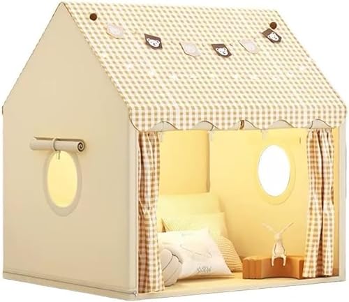 Kinder Spielhaus Indoor,Kinder Bettzelt,Spielzelt für Drinnen,Prinzessin Zelt mit Fenstern, Kinderspielhaus, Kuschelecke Kinderzimmer Dekor von MUHMUH