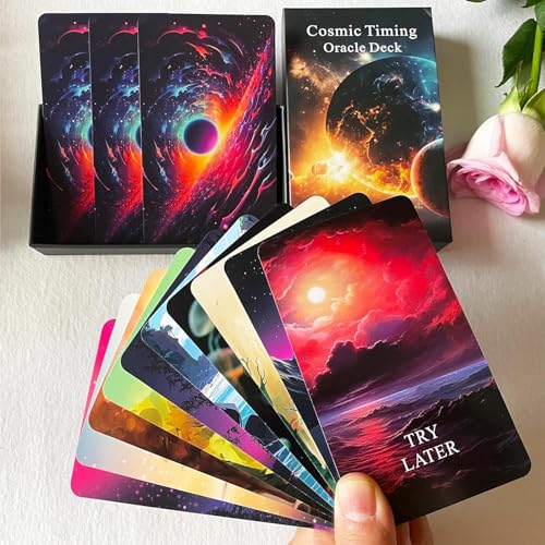 MUILKVY Time Oracle Cards Deck, Cosmic Timing Oracle Cards, Oracle Cards for Beginners, Divine Timing Oracle Deck to Help You Predict Time Frames. MUILKVY Time Oracle Cards Deck, Cosmic Timing Oracle Cards, Oracle Cards for Beginners, Divine Timing Oracle Deck to Help You Predict Time Frames. von MUILKVY